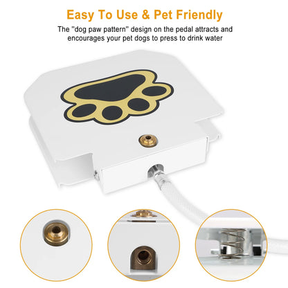 Dog Fountain Dog Sprinkler,  Outdoor Dog Drinking Water Step on Easy Paw Activated Drinking