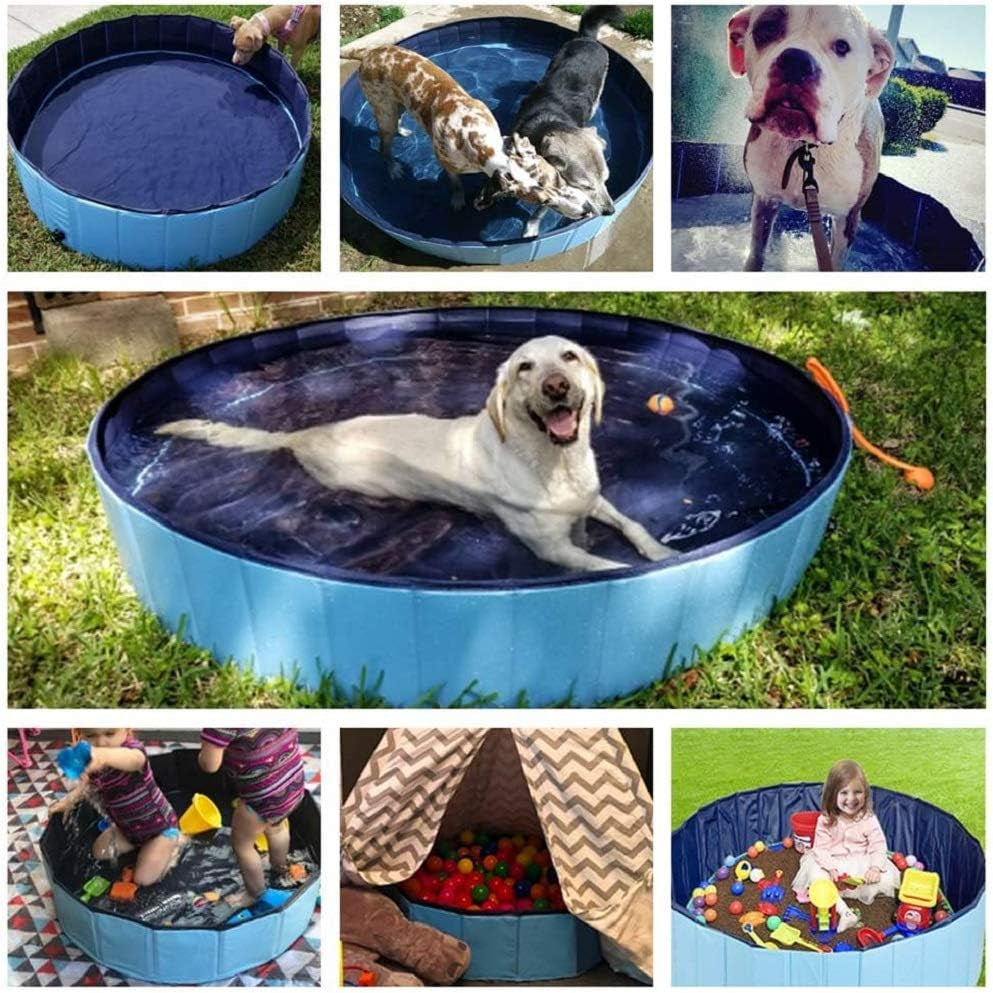 63“Collapsible Dog Pool,Foldable Dog Pool for Kids,Kiddie Pool for Kids,Dog Pool for Pets,Dog Swimming Pool,Dog Pet Pool,Dog Bathing Pool