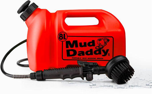 Dog Washer - Portable 2.1 Gallon (8L) with Bath Brush, Paw Cleaner, and Shower Hose Attachment, Red