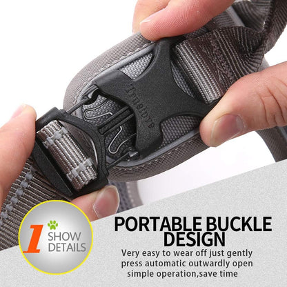 Truelove Soft Front Dog Harness .Reflective No Pull Harness with Handle and 2 Leash Attachments Gray