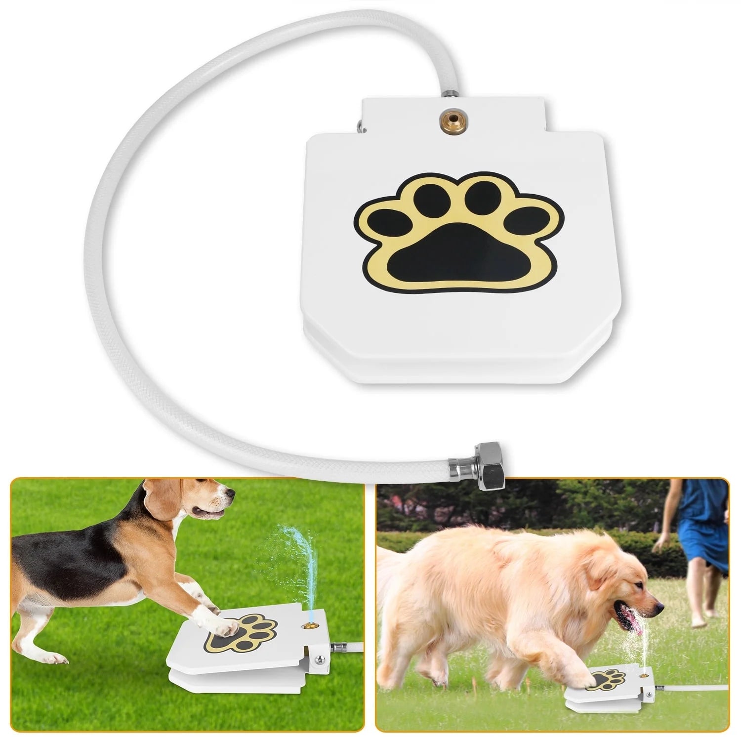 Dog Fountain Dog Sprinkler,  Outdoor Dog Drinking Water Step on Easy Paw Activated Drinking