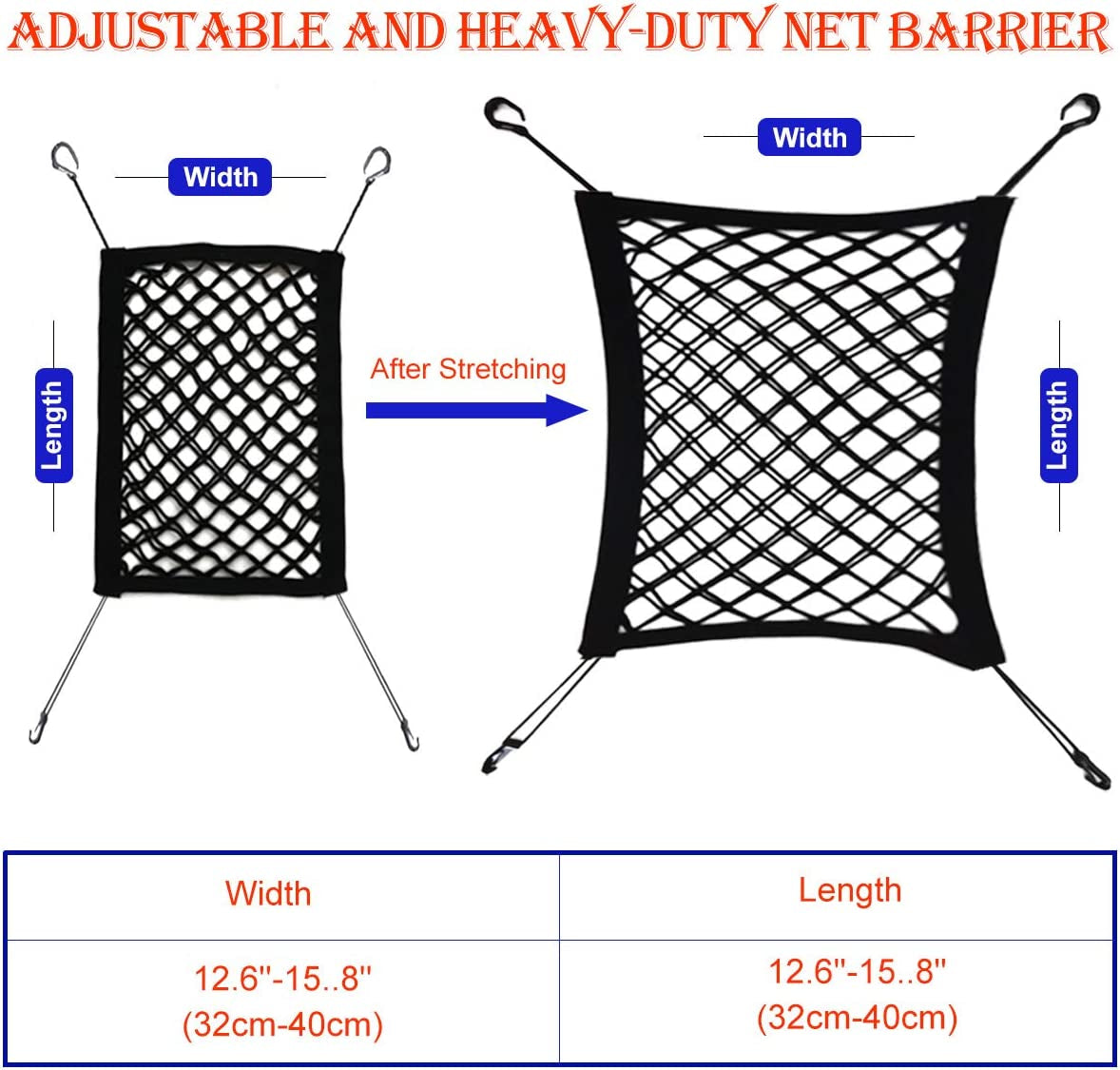 Car Dog Barrier,Dog Car Net Barrier,Pet Barrier,Auto Safety Mesh Organizer,Safety Car Divider for Children and Pets,2 Layer